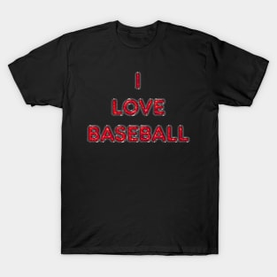 I Love Baseball - Red T-Shirt